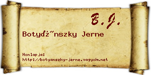Botyánszky Jerne névjegykártya